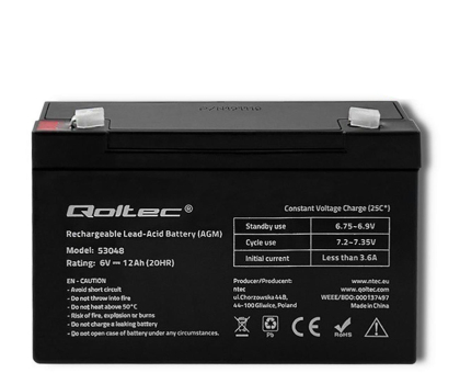 Akumulator AGM Qoltec Akumulator AGM 6V 12Ah max. 108A